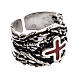 Ecclesiastical Ring made of silver 925 with enamel cross s1