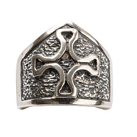 Bishop Ring made of silver 925 with cross s5