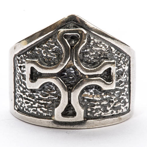 Anel episcopal cruz prata 925 3