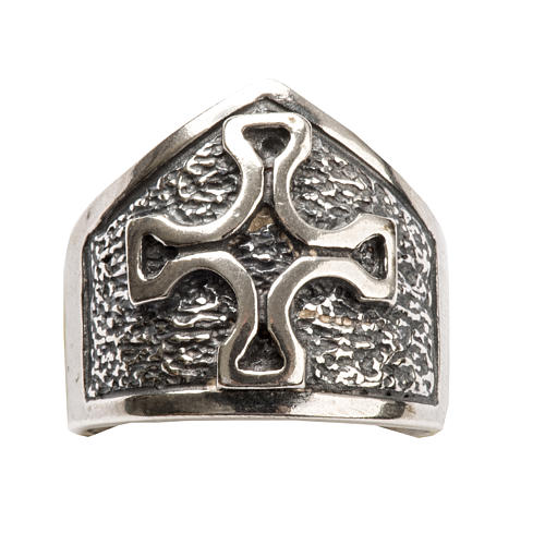 Anel episcopal cruz prata 925 5