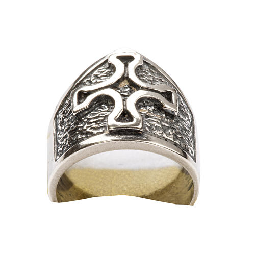 Bishop Ring made of silver 925 with cross 6