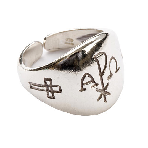 Ecclesiastical Ring - Chi-Rho, Alpha and Omega 1