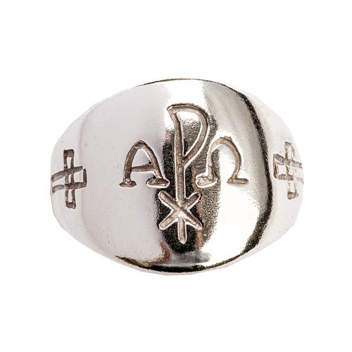 Pierścień dla biskupa alfa omega XP srebro 925 5