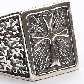 Anillo obispal  de plata 925, cuadrado con cruz s3