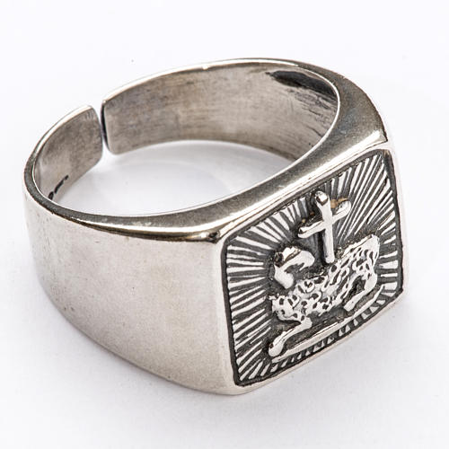 Bishop Ring in silver 925, lamb 1