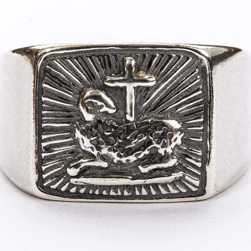 Bishop Ring in silver 925, lamb 3