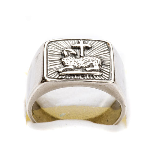 Bishop Ring in silver 925, lamb 6