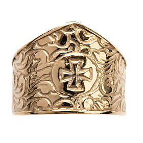 Bischofsring mit Kreuz vergoldeten Silber 925 s6