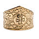 Bishop Ring in gold plated silver 925, cross decoration s3