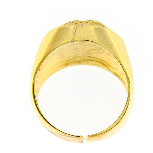 Bishop Ring in gold plated silver 925, Christ's face 3
