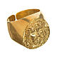 Bishop Ring in gold plated silver 925, Christ's face