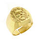Bishop Ring in gold plated silver 925, Christ's face s1