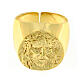 Bishop Ring in gold plated silver 925, Christ's face s2