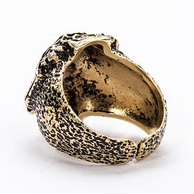 Bishop's Ring in bronzed silver 925, Christ's face s5