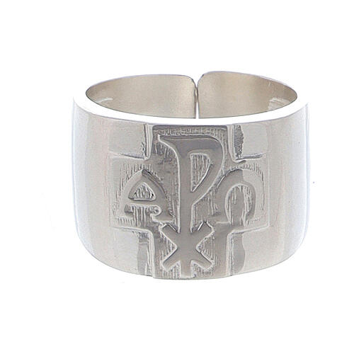 Bishop Ring with Chi-Rho, Alpha and Omega in silver 925 2