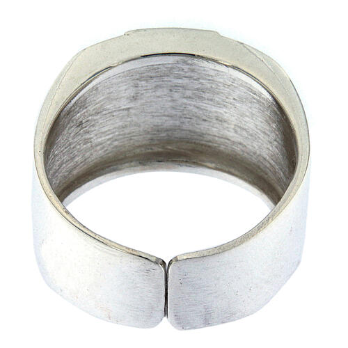 Anneau épiscopal argent 925 Chi-Rho alpha oméga 3