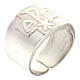 Anneau épiscopal argent 925 Chi-Rho alpha oméga