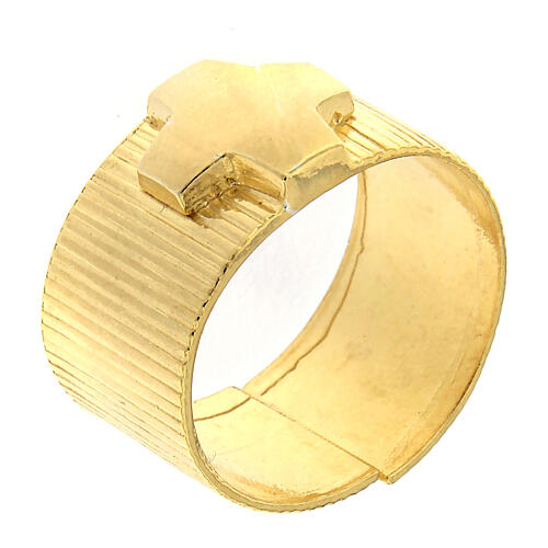 Bischofsring goldenen Silber 925 mit Kreuz 1