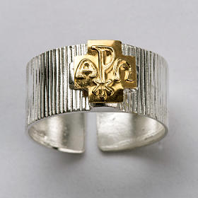 Bischofsring Silber Alpha Omega und Chi-Rho s4