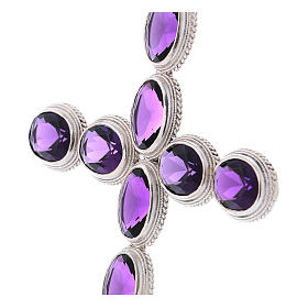 Pectoral Cross with Amethyst stone, silver 800 made