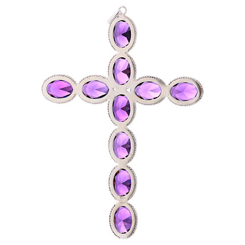 Pectoral Cross with Amethyst stone, silver 800 made 3