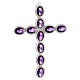 Pectoral Cross with Amethyst stone, silver 800 made s1