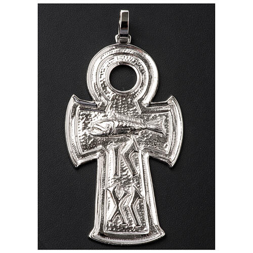 Pectoral Cross in silver 925 with fish decoration 2