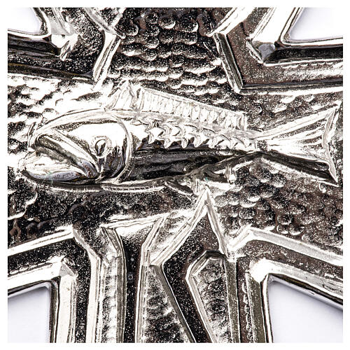 Pectoral Cross in silver 925 with fish decoration 3
