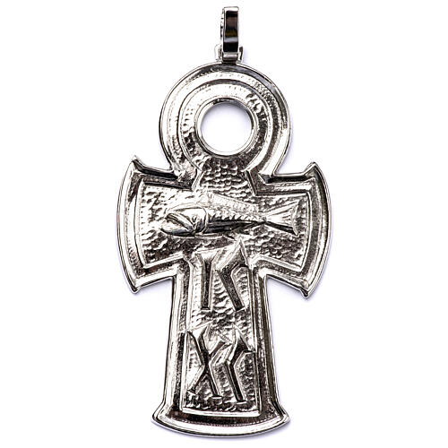 Pectoral Cross in silver 925 with fish decoration 1