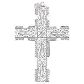 Croix pectorale en filigrane d'argent 800 stylisée