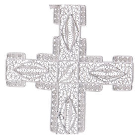 Cruz peitoral estilizada prata 800 filigrana