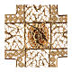 Croix pectorale en filigrane d'argent 800 dorée corail s4
