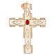 Pectoral Cross in golden silver filigree with coral stone s1