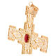 Pectoral Cross in golden silver filigree with coral stone s2