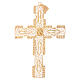 Pectoral Cross in golden silver filigree with coral stone s3