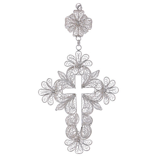 Pectoral Cross in silver 800 filigree 1