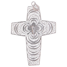 Croix pectorale filigrane argent 800 fleur