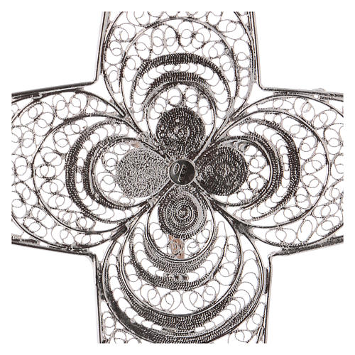 Croix pectorale filigrane argent 800 fleur 4