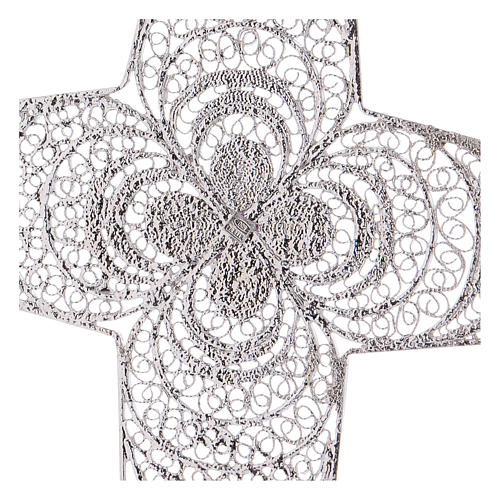 Cruz Pectoral de filigrana  estilizada de plata 800, amatista 4