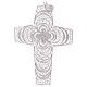 Croix pectorale argent 800 stylisée améthyste s3