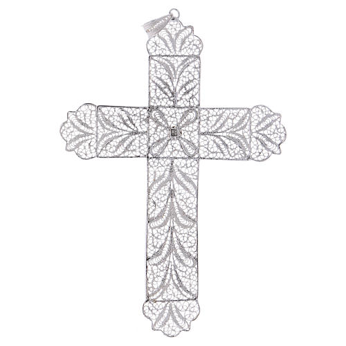 Cruz Pectoral de filigrana  estilizada, plata 800 3