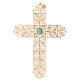 Pectoral Cross, golden silver 800 filigree with Turchese s1