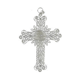 Pectoral Cross in silver, stylized Christ's body decoration