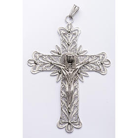 Croce vescovile Corpo di Cristo stilizzato filig. arg. 800