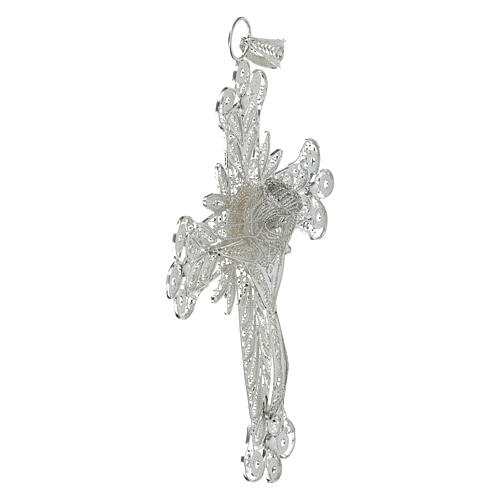 Croce vescovile Corpo di Cristo stilizzato filig. arg. 800 3