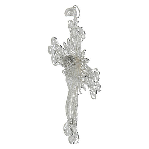 Croce vescovile Corpo di Cristo stilizzato filig. arg. 800 4