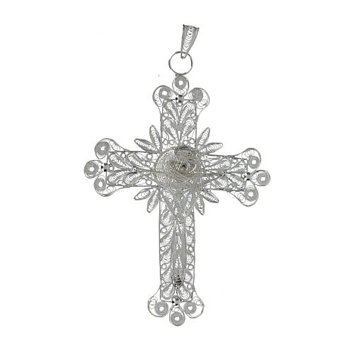 Krzyż biskupi Ciało Chrystusa stylizowane filigran srebra 1