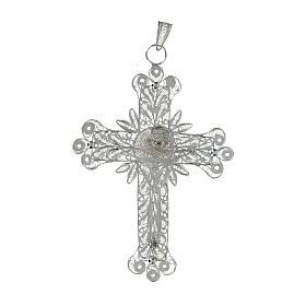 Pectoral Cross in silver, stylized Christ's body decoration
