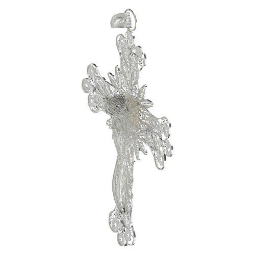 Pectoral Cross in silver, stylized Christ's body decoration 4