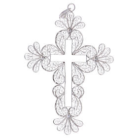 Croce vescovile decori argento 800 filigrana